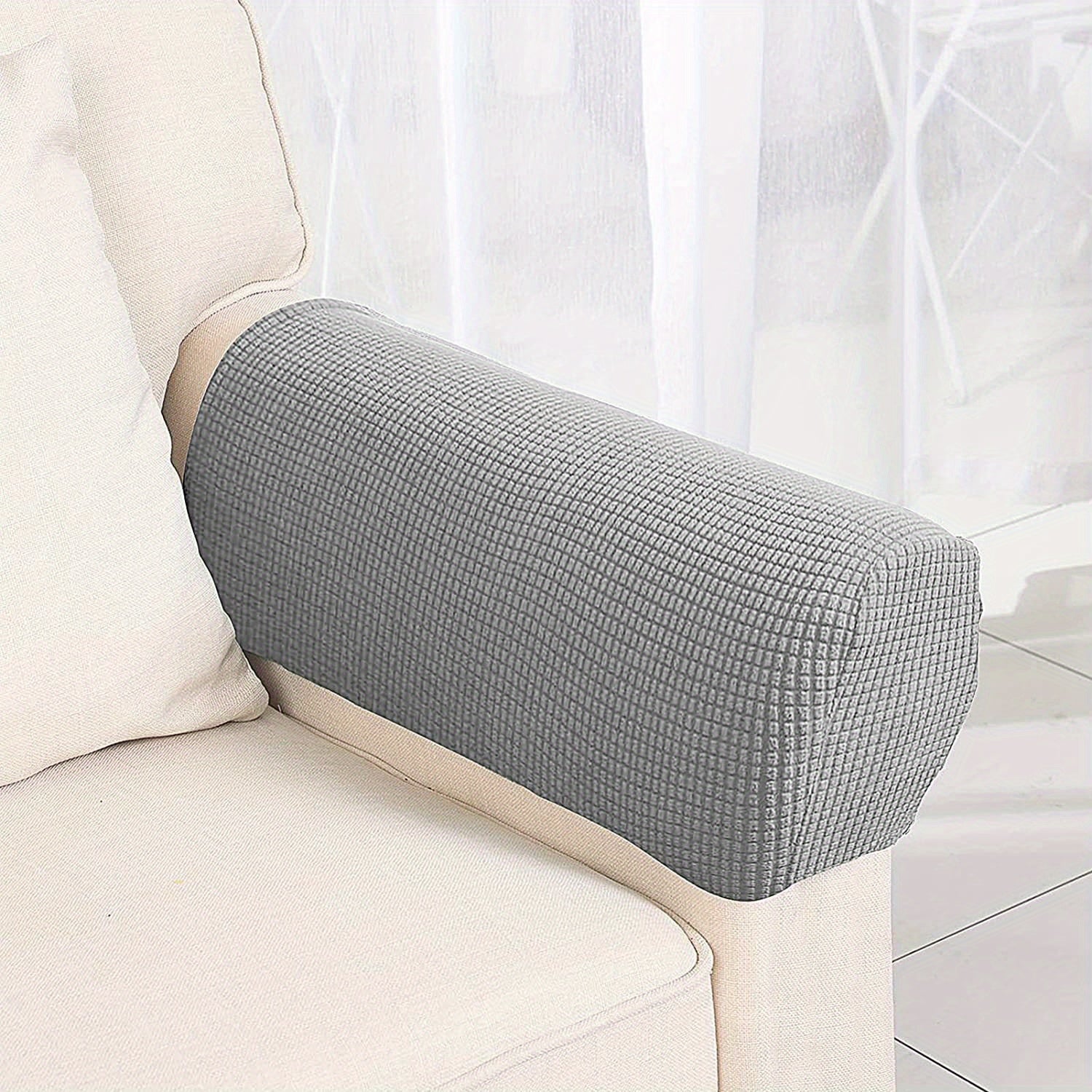 2pcs Stretch Sofa Armrest Cover, Non-slip Fleece Armrest Cover for Furniture