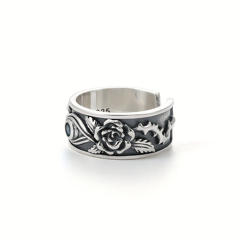 Vintage Silvery Eyes Open Ring for Men