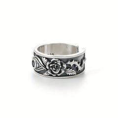 Vintage Silvery Eyes Open Ring for Men