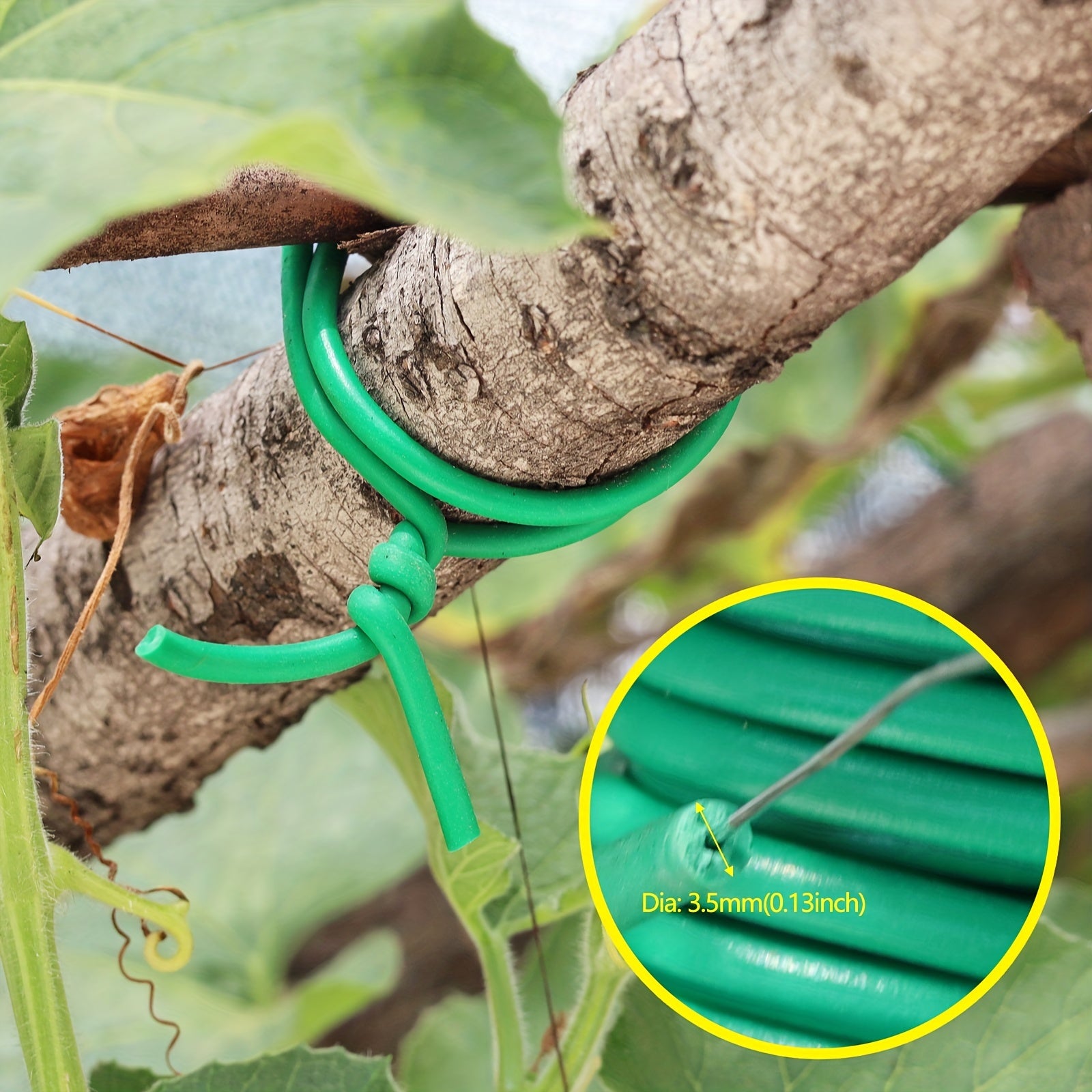 Soft Twist Tie 32 8ft Green TPR Reusable Garden Ties Support Plant Vines