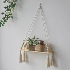 Macrame Wall Hanging Plant Decor Rope Boho Shelving
