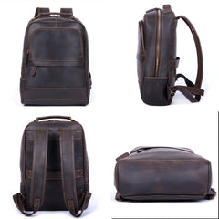 Retro Leather Backpack Men's Casual Large Capacity