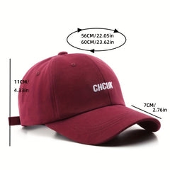 CHCUK Embroidery Cotton Baseball Cap Unisex Solid Block Couple Sun Hat