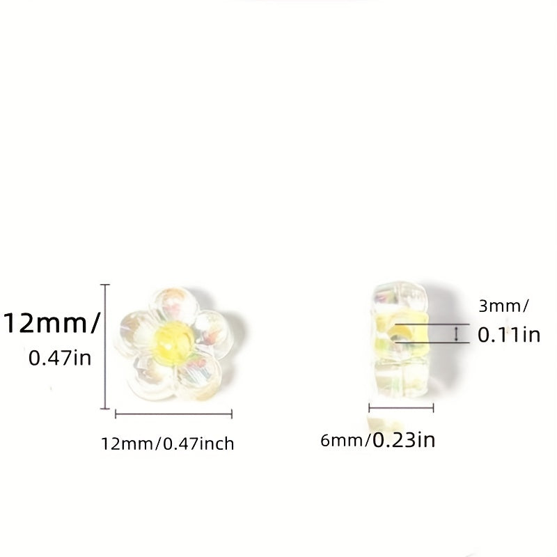 20pcs 12mm Matte Acrylic Flower Beads DIY Jewelry Bracelet