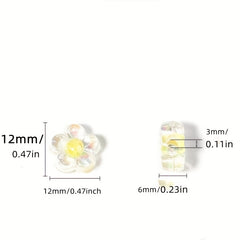 20pcs 12mm Matte Acrylic Flower Beads DIY Jewelry Bracelet