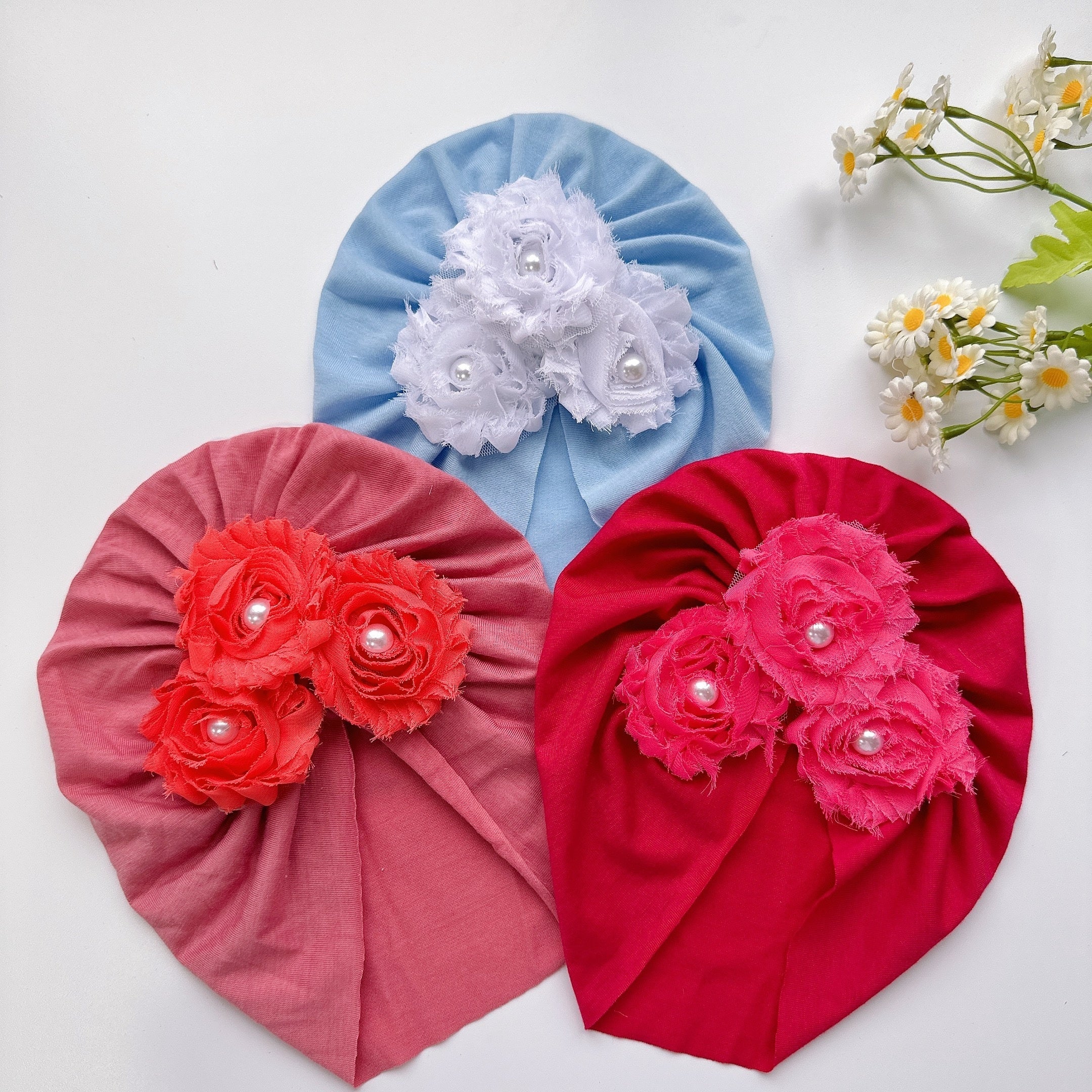 Baby Sun Flower Hat Newborn Cap Fetal Cap Basin Warm Girl Boys Hat Toddler