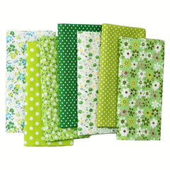 7pcs Green Fat Quarters Fabric Bundle Set