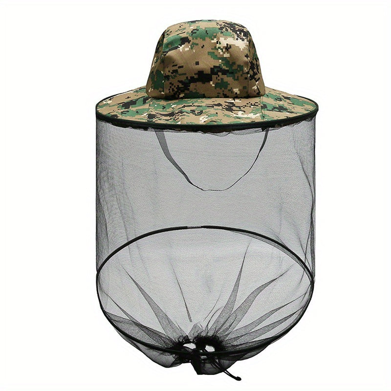 Unisex SunShade Large Brim Hat with Mosquito Protection