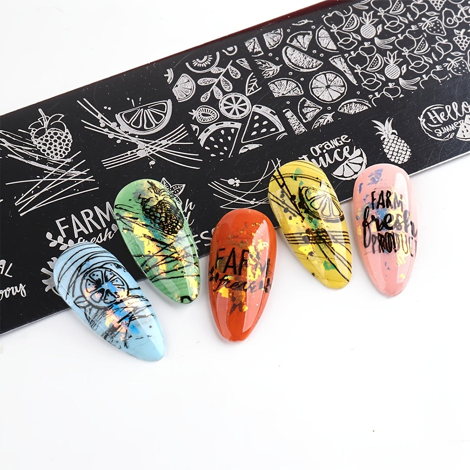 Stainless Steel Stamping Plate with Flower Rose Patterns
