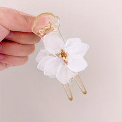 Flower Duck Billed Clip Crystal Large Hair Clip For Women
