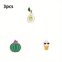 Cactus Ice Cream Enamel Pin Brooch Clothing Accessories