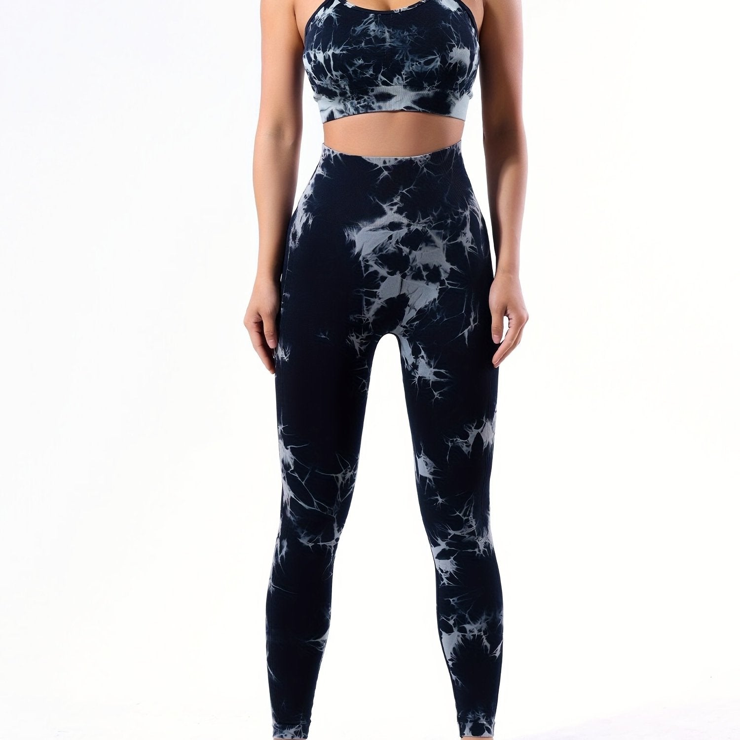 Tie Dye Yoga Set with Butt Lifting Leggings & Sports Bra