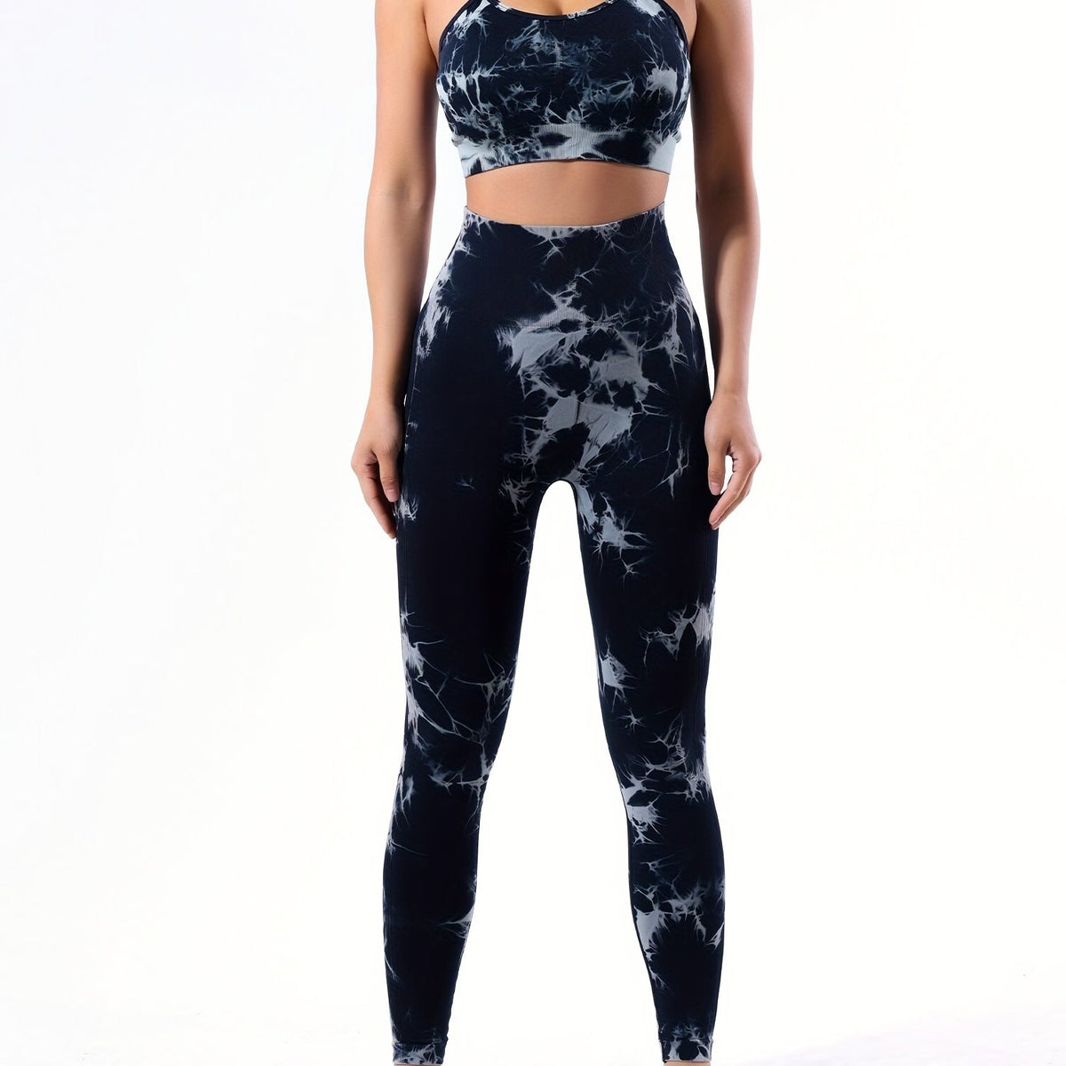 Tie Dye Yoga Set with Butt Lifting Leggings & Sports Bra