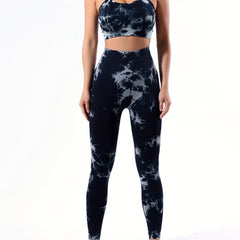 Tie Dye Yoga Set with Butt Lifting Leggings & Sports Bra