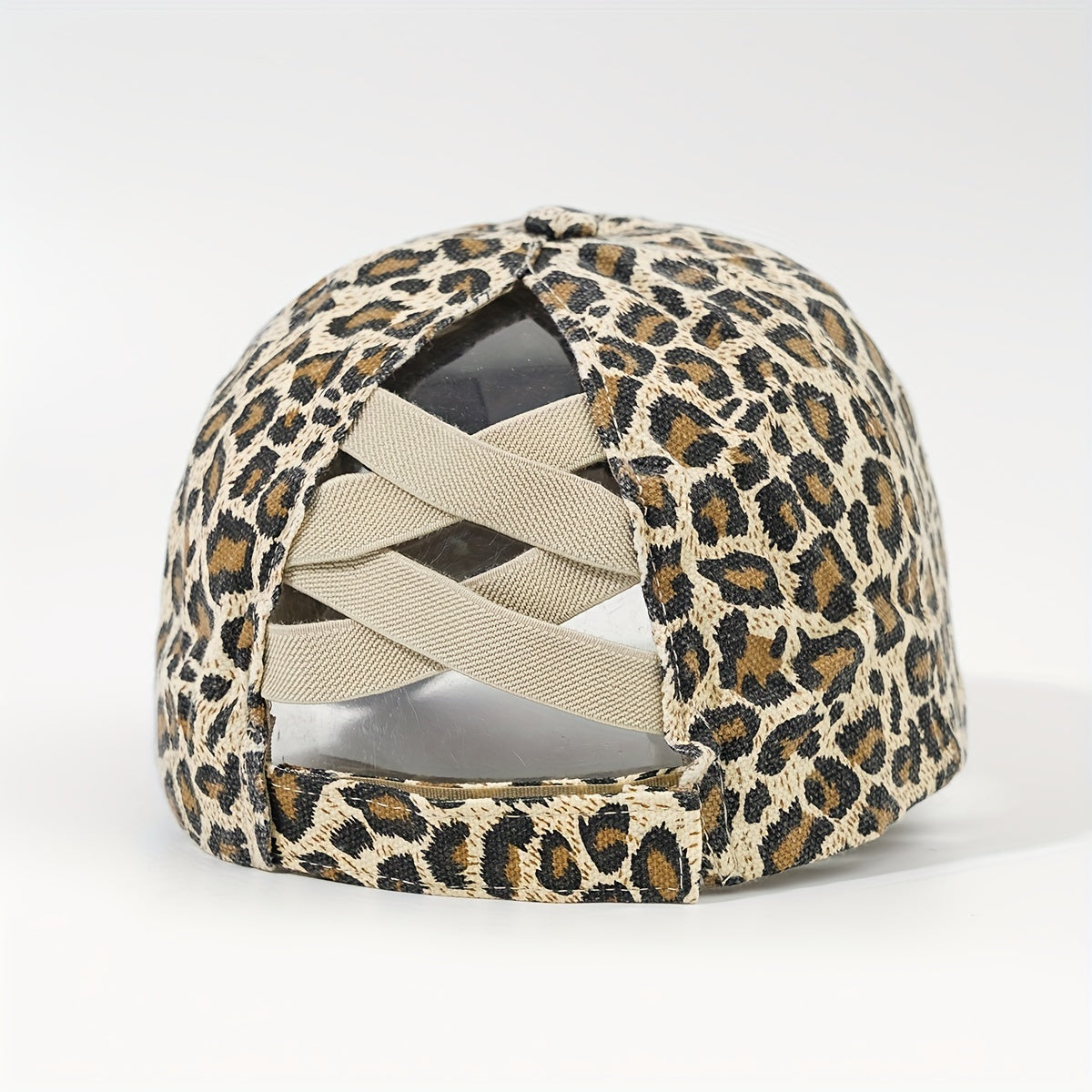 Leopard Print Ponytail Baseball Cap Sun Hat
