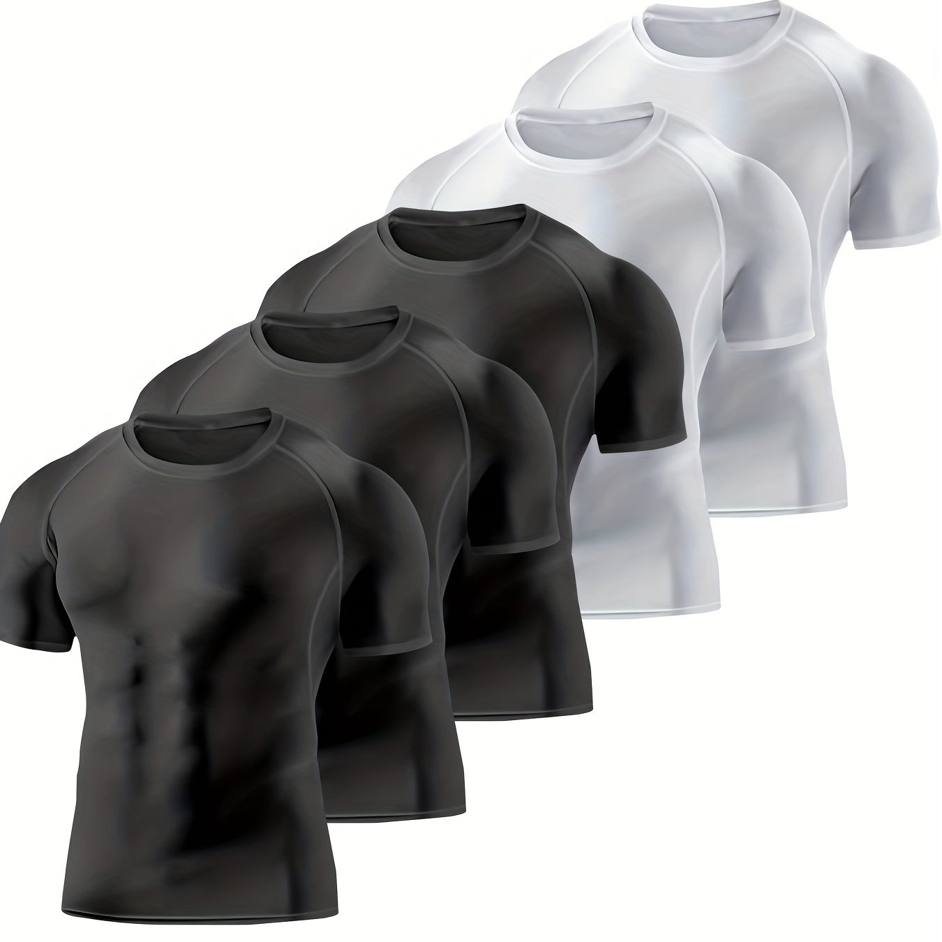 HOPLYNN Men's Compression Shirt Short Sleeve Undershirt for Gym Fitness