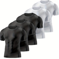 HOPLYNN Men's Compression Shirt Short Sleeve Undershirt for Gym Fitness