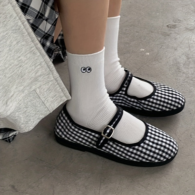 2 Pairs Eyes Pattern Socks Comfy & Mid Tube Women's Stockings