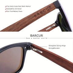 Men's Wooden UV400 Sunglasses for Outdoor Activities