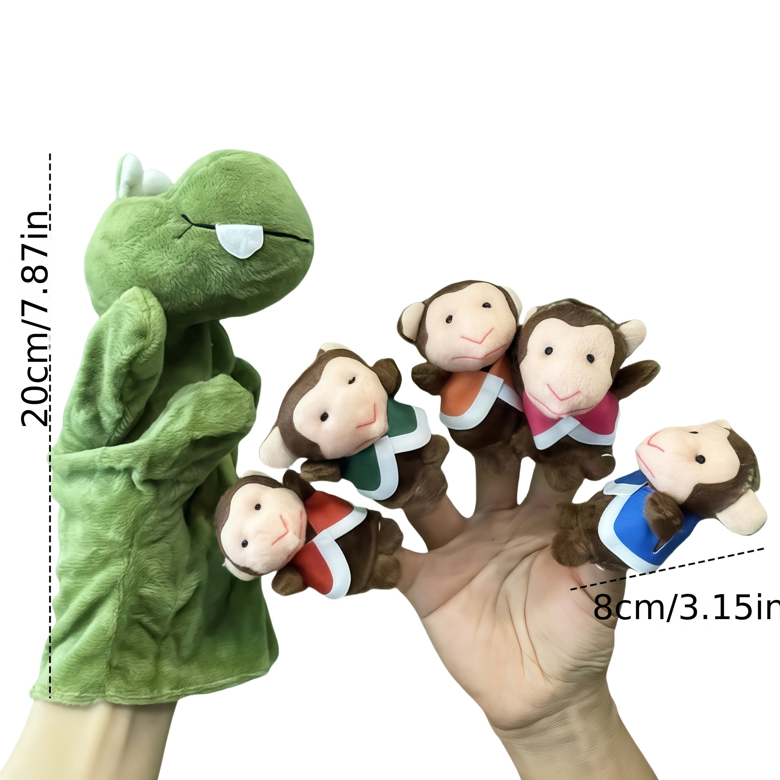 Duck Crocodile Monkey Finger Puppet Kindergarten Plush Toy
