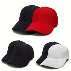 2pcs Solid Baseball Cap Lightweight Sunshade Dad Hats Couple Sun Hat