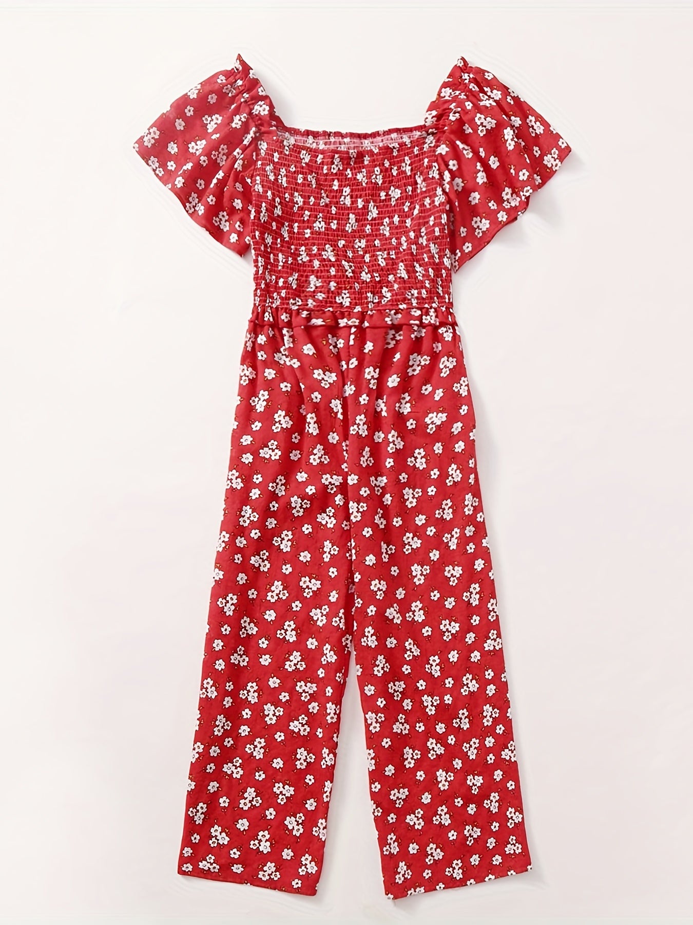 Summer Floral Ruffle Sleeve Baby Girl's Jumpsuit & Woman's Bodysuit