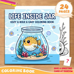 Sea Creatures & Flowers Coloring Book