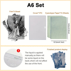 Sun Print Paper Kit 25 Sheets DIY Sun Art Cyanotype Art Paper for Crafts