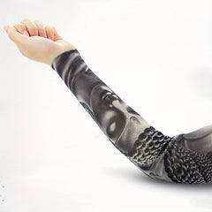 Men's Buddha Pattern Sun Protection Sleeves for Outdoor Travel