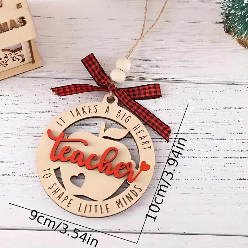 1pc Teacher Christmas Decorations Pendants Holiday Season Collectibles