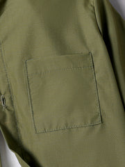 Boys Casual Long Sleeve Stand Collar Shirt With Pocket