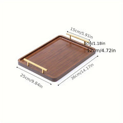 Wooden Breakfast Tray with Handle - Solid Wood Dinner Plate