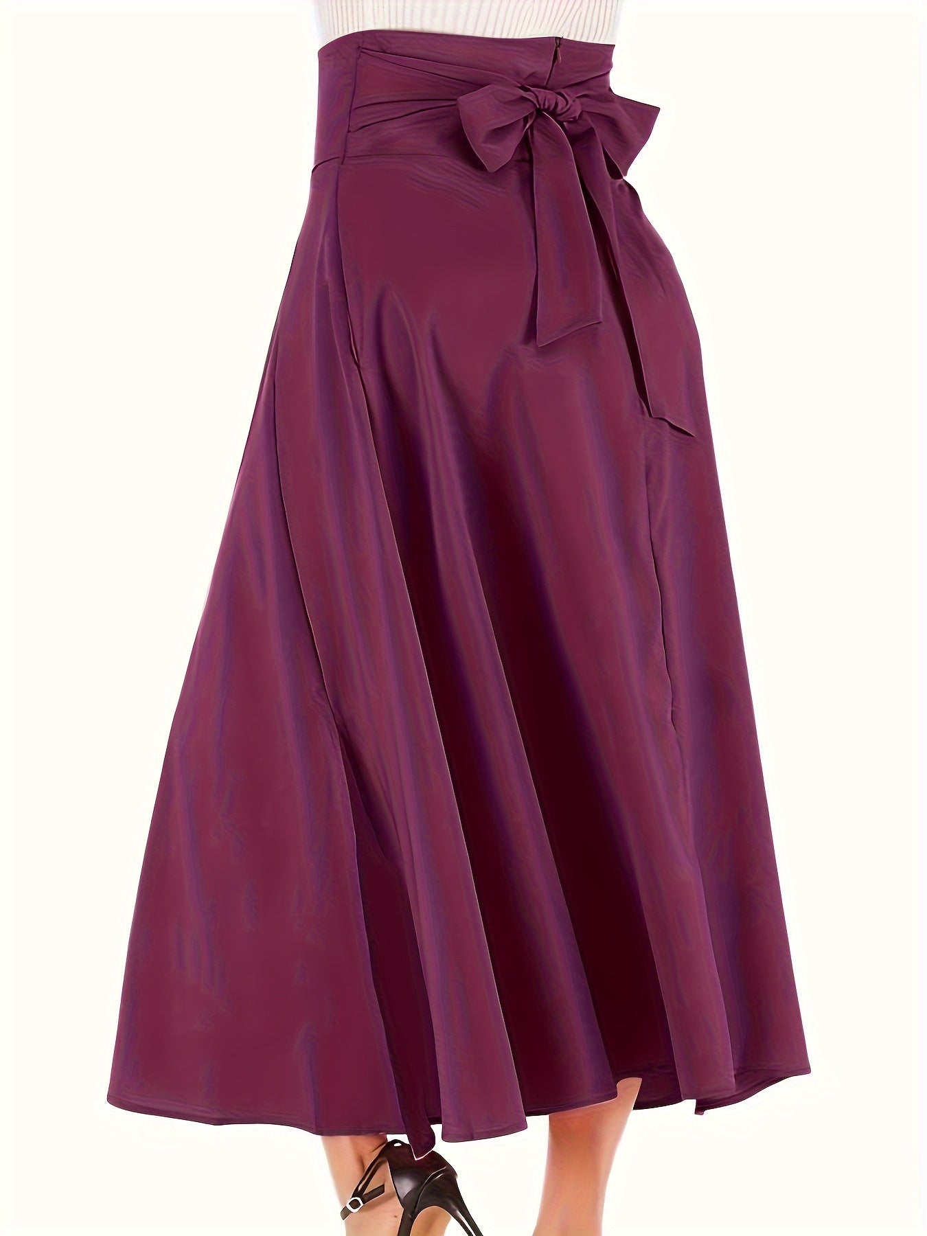  High Rise Belted A-line Skirt