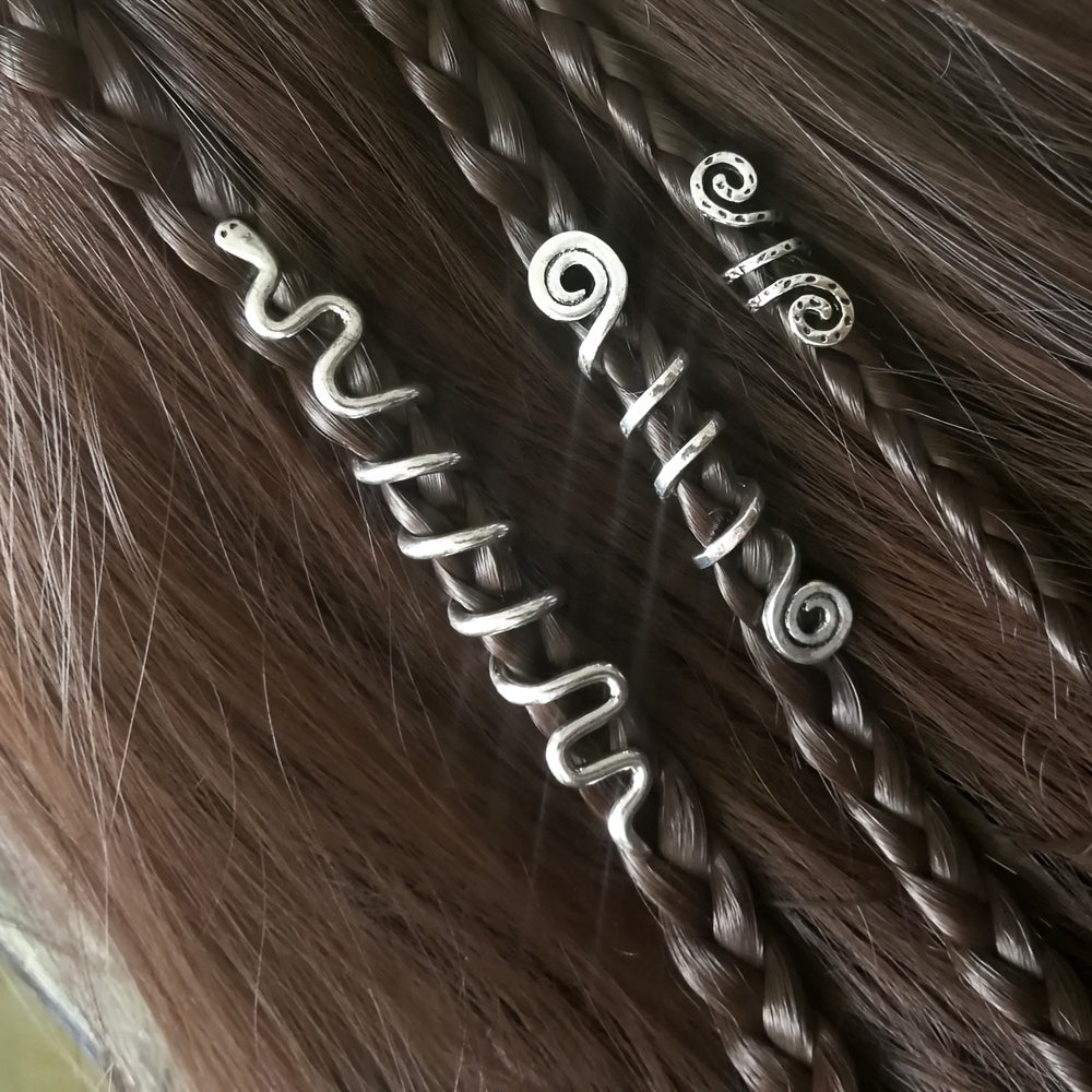 Snake Hair Jewelry For Women Braids Serpent Dreadlock Rings Hair Beads