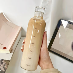 500ml Clear Leakproof Water Bottle With Time Scale - Lightweight Water Cup
