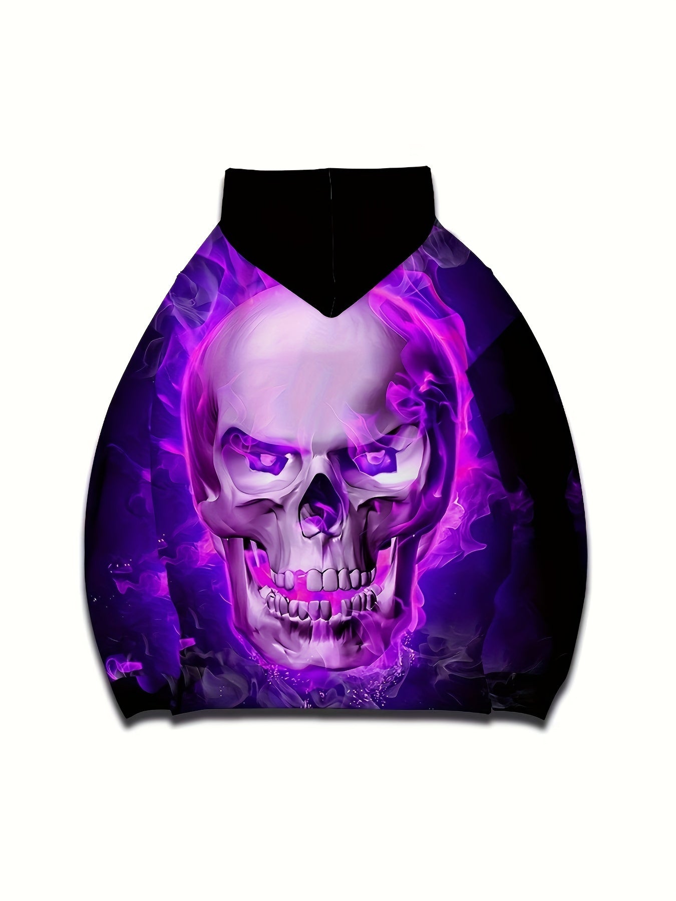 Skull 3D Print Hoodie Men Autumn Graphic Pullover Loose Hooded