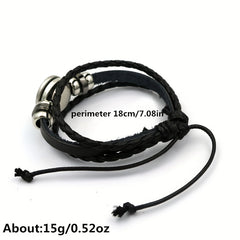 Luminous 12 Constellation Couple Bracelet Multilayer Beaded Braided