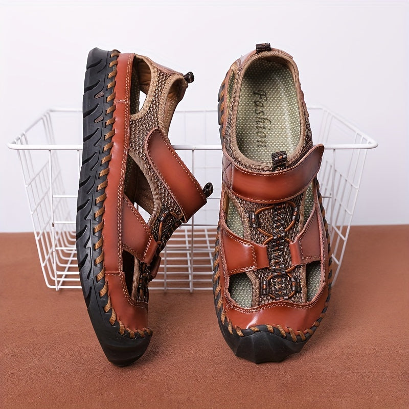 Men's Non Slip Hook And Loop Sandals Wear resistant Comfy Beach Shoes Summer