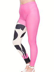 Graphic Print Skinny Leggings Casual Block Every Stretchy Leggings