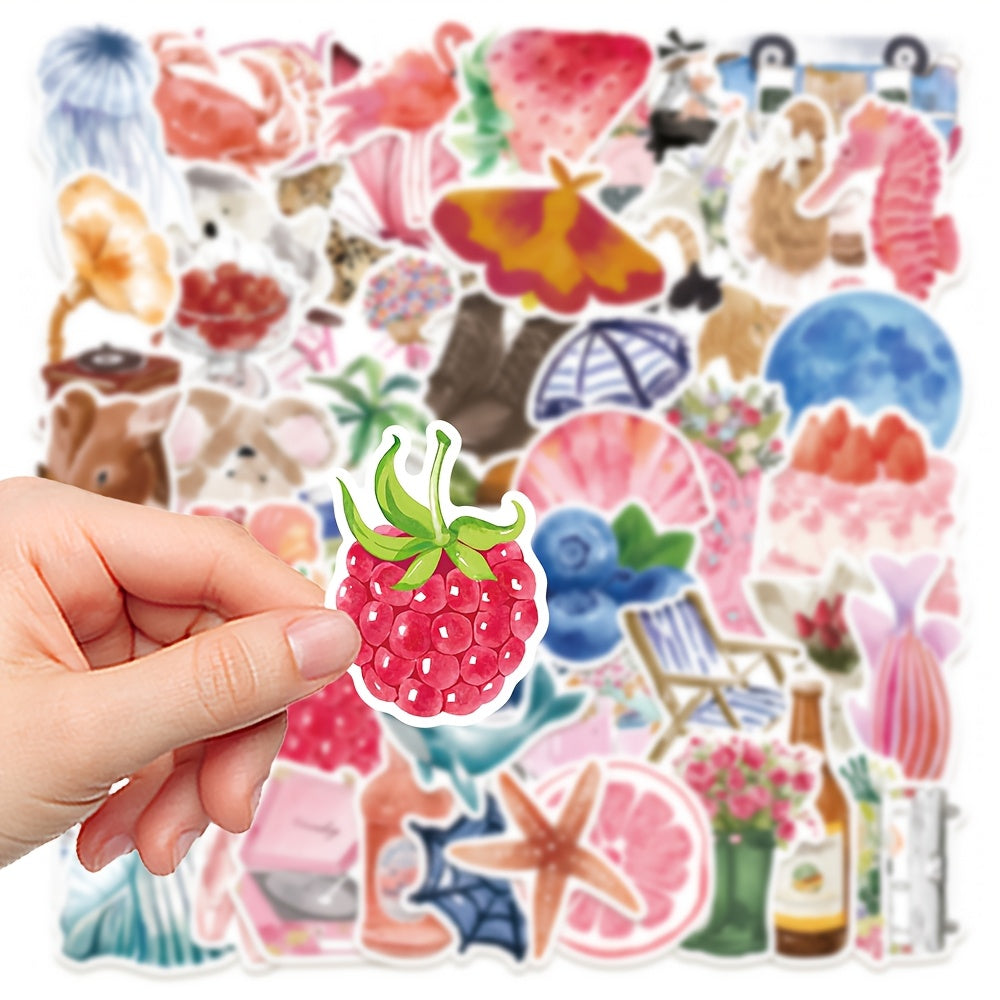 Cartoon Watercolor Theme Stickers Colorful Sealing Stickers
