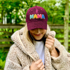 Mama Patch Glitter Baseball Cap Colorful Sunshade Dad Hats