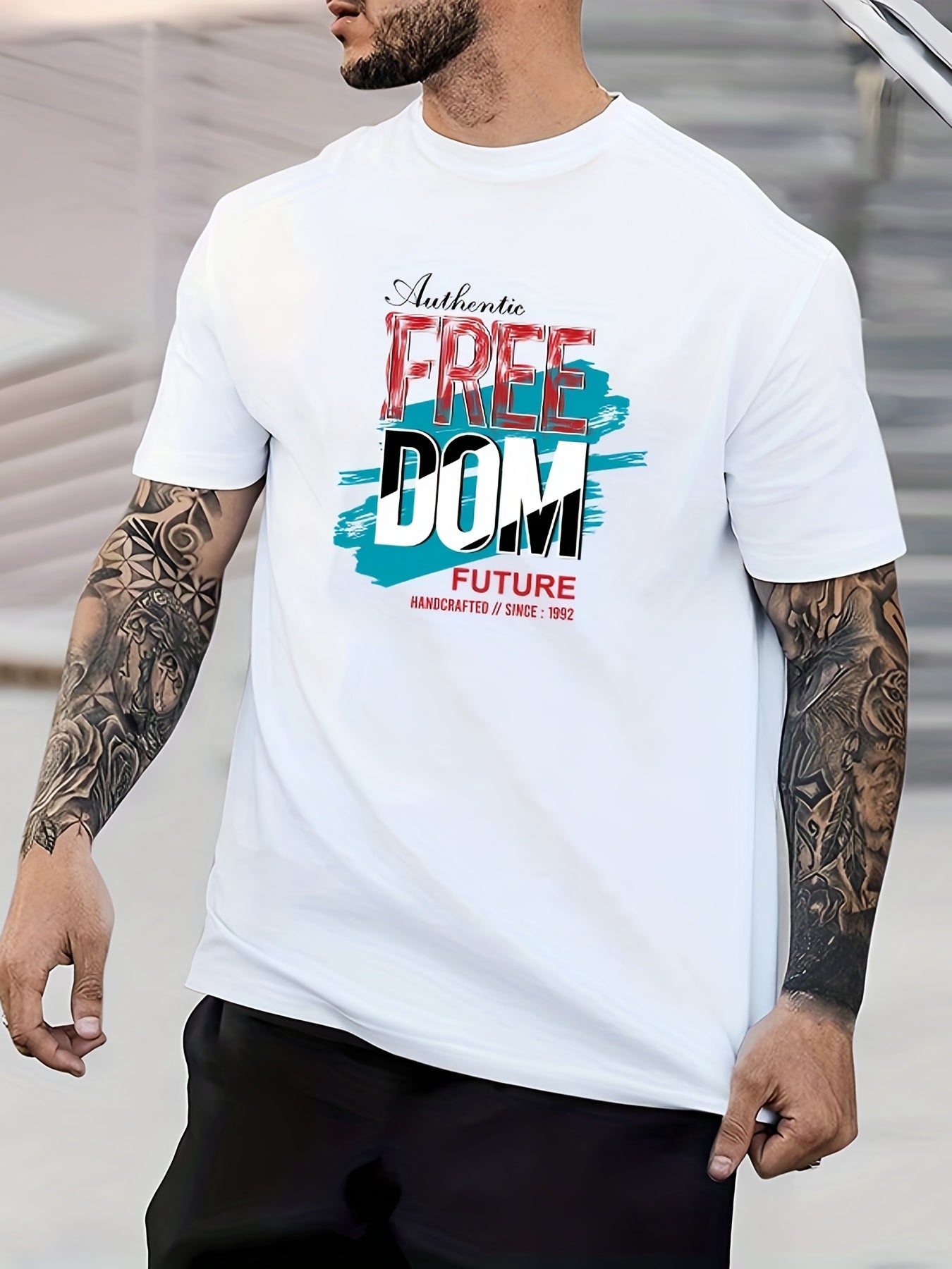 Men's Graphic Crew Neck T shirt Casual Comfy Tees For Summer