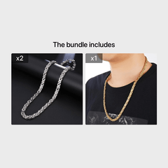 Stainless Steel Funky Flat Chain Necklace for Men