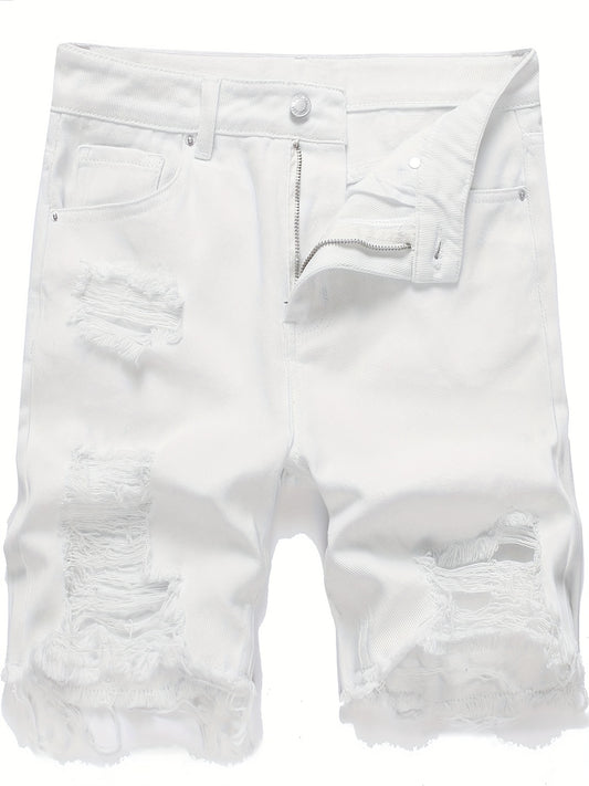 Ripped Denim Shorts Mens Casual Street Style Denim Shorts For Summer