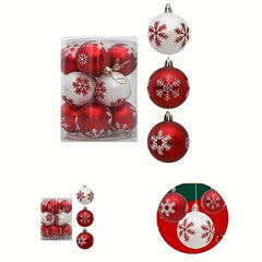 12pcs Christmas Snowflake Mini Balls Shatter Resistant Home Tree Decor