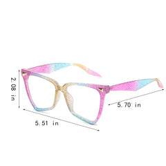 Polygon Colorful Frame Clear Lens Glasses Block UV Glare