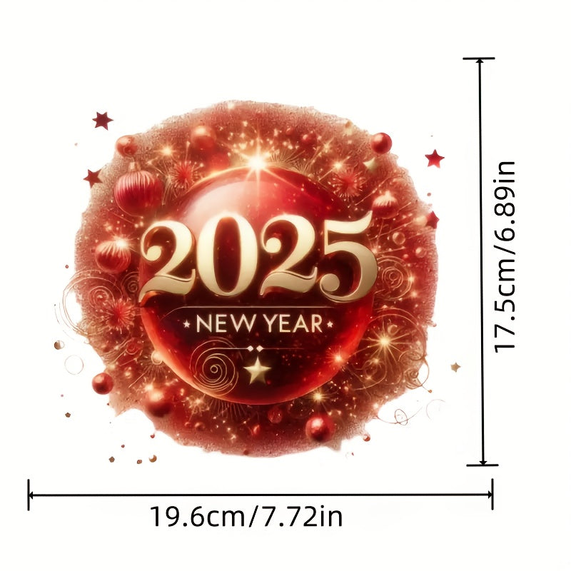 Year Celebration Red Ornament Heat Transfer Sticker Iron On Patch