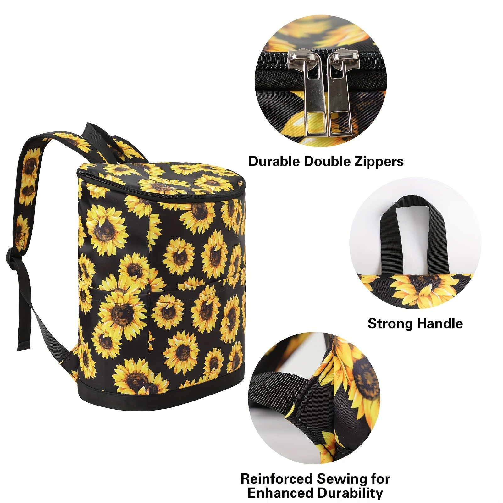 DANCURKEY Insulated Cooler Backpack Leakproof Lightweight Nylon Lunch Bag