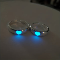 Love Luminous Ring Live Mouth Adjustable Couple Ring