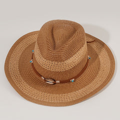 Dark Khaki Cowgirl Cowboy Hat British Style Beach Travel Sun Hat Vintage